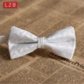 Herren weiße Welle geometrisches Muster Fliege, eleganter Polyesterstoff für Hochzeiten. - L28