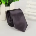 Uomini Donne Stile Coreano 5cm Cravatta Stretta Affari Vestito Cravatta Grigio Scuro - N. 16 Marrone caffè