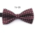 Wine red polka dot bow tie for men and women, classic flat end formal necktie for wedding party business events. - TJ25 Wine Red Polka Dot
