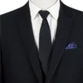 Men's business formal black suit tie set, professional lazy zipper necktie with pocket square. - STJ132