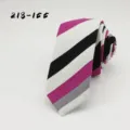 Men's diagonal striped necktie, stylish multi-color fashion tie for business and party wear. - Black White Gray Striped