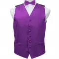 Herren lila Anzugweste und Fliege Set, schmale Passform formelle Weste fuer Party und Hochzeit. - S / Set (Lila)