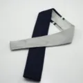 Men knit flat head necktie casual formal business fashion striped neck wear accessory - Dark Blue & Gray