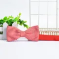 Red white striped polyester bow tie for men, stylish classic neckwear for formal suit. - Red and White Stripes (ZZLJ15)