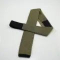 Men's knitted flat-tip tie in chic black and gold weave, perfect for business or casual wear. - Black Gold Color Block