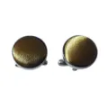 Klassische runde Satin Manschettenknoepfe fuer Herren, edler Metallboden fuer Hemden. - CK09 Gold