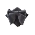 Set papillon e fazzoletto da taschino in velluto grigio carbone per uomo, elegante chic. - Grigio scuro