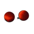 Rote Satin Manschettenknoepfe, runde Metallbasis, Herren Business Anzug Hemd Variante. - CK01 Hellrot