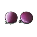 Men purple satin round cufflinks for business suit shirts metal base stylish wedding cuff links - CK23 Light Purple 2