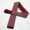 Herren Strickkrawatte burgund weiss kariert muster laessig formal elegante krawatte zubehoer - Weinrot Weiß Kariert