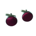 Magenta satin round cufflinks for men business shirt suit accessories stylish metal button style - CK25 Purple Red