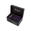 Coffret cadeau de cravate d'affaires formelle pour hommes avec cravate à motifs et boutons. - N2