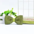 Men's stylish green black knitted bow tie polyester fashion butterfly collar accessory - Green and Black Colorblock Stripes (ZZLJ26)