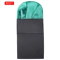 Groene gestippelde pochet met zwarte kartonnen houder voor heren pak formele accessoire. - KDJ021