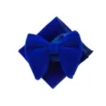 Set papillon e fazzoletto da taschino in velluto blu royal, elegante accessorio uomo. - Blu zaffiro