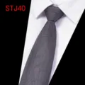 Men formal business polyester jacquard necktie geometric pattern wedding shirt accessory - Gray Geometric Jacquard (STJ40)