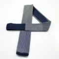 Men's blue white knitted flat end necktie stylish business formal wear casual striped fashion - Blue and White Stripes