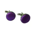 Purple satin round cufflinks for men business shirt suit metal backings accessories - CK10 Light Purple
