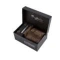Coffret cadeau cravate homme affaires motif cachemire avec pochette et boutons de manchette et pince. - S05