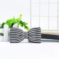 Men black and white striped bow tie for formal shirts, classic stylish fashion fabric neckwear. - Black and White Bold Stripes (ZZLJ31)