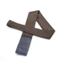 Men's knitted necktie flat bottom casual business brown blue textured design stylish fashion neck wear - Brown Blue Gray Colorblock