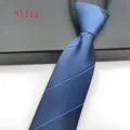 Men's blue striped tie business formal necktie polyester jacquard wedding party shirt - Blue Striped (STJ44)