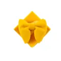 Set papillon e fazzogletto da taschino in velluto dorato, accessorio formale da uomo unito. - Giallo