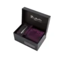 Coffret cravate boutons de manchette pince cravate motif cachemire violet pour homme. - S20