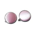 Men's pink satin round cufflinks business shirt suit accessories metal rim classic style - CK07 Pink