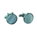 Classic round metal cufflinks for men business suits shirts elegant accessory silver tone - CK06 White