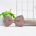 Men's knitted bow tie with red polka dots, classic polyester pre-tied bowtie for formal wear. - Light Brown with Red Dots Knit (ZZLJ36)