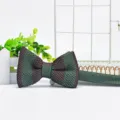 Men's knit bow tie green and brown striped fashion classic necktie formal accessory - Green and Brown Stripes (ZZLJ37)