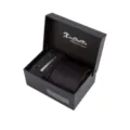 Ensemble de coffret cadeau de cravate noire d'affaires formelle pour hommes avec pince et boutons. - C10