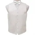 Herren weisse Anzugweste Fliege Set schmale Passform Hochzeitsweste Party Bekleidung - S / Set (Weiß)
