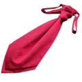 Rote Herren Plastron Krawatte für Hochzeit und Business Anzug. Elegantes einifarbiges Halstuch. - Weinrot