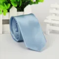 Cravatta stretta in raso azzurro chiaro per uomo e donna, larghezza 5cm, stile casual da lavoro. - 19# Azzurro