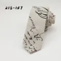 Vintage cotton printed slim necktie for men stylish casual business daily wear formal - Beige PARIS Letter