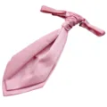 Pink satin ascot tie for men, stylish wedding formal cravat necktie, business suit accessories. - Deep Pink