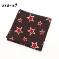 Heren mode pochet vintage bruin rode ster print zakdoek stijlvolle accessoire - 218-29