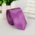 Cravatta slim viola tinta unita per uomo e donna, cravatta da lavoro classica da 5cm. - 23# Viola Chiaro