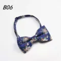 Herren verstellbare Blumen Print Fliege für Hochzeitsfeier und Abendessen Anlässe. - Blau Mehrfarbig Floral (B06)