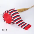 Herren gestrickte gestreifte Krawatte mit flachem Ende, klassisches rot weisses Design. - 141#