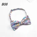 Herren verstellbare Blumenprint Fliege, stilvolles Paisley Muster Halsbekleidung Party. - Weiß Mehrfarbig Floral (B08)