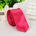 Cravatta stretta rosa vivo, elegante cravatta slim da 5 cm per abito da lavoro uomo e donna chic. - 24# Rosso Rosa
