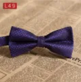 Herren Polyester Fliege klassischer geometrischer Print lila Krawatte Hochzeit Bräutigam Accessoire - L49