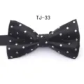 Black polka dot bowtie for men and women, classic formal suit necktie accessory variant - TJ33 Black White Polka Dot