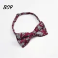 Herren verstellbare Blumen Print Fliege, bordeauxrote Hochzeitsfeier Fliege für Abendevents. - Burgund Floral (B09)