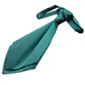 Dark green silk ascot tie for men, stylish wedding and business suit accessory piece. - Dark Green