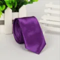 Cravatta stretta viola per uomo e donna, elegante cravatta da abito da lavoro da 5 cm. - Viola