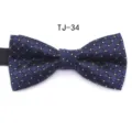 Blue patterned bow tie for men and women formal wedding business party fashion neckwear - TJ34 Dark Blue Grid Square
